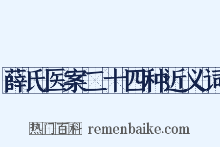 薛氏医案二十四种近义词是什么意思的图片